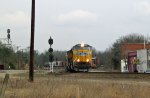 UP 4950 leads a train out of the yard towards Bridges Street